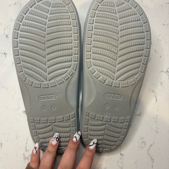 CROCS Light Gray Slide Sandals - Picture 6 of 7